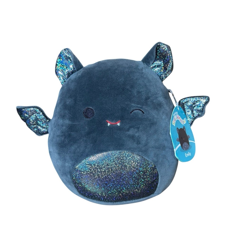 NEW Squishmallow Emily The Bat 8" Sparkly Ears Belly Wings Winking Halloween